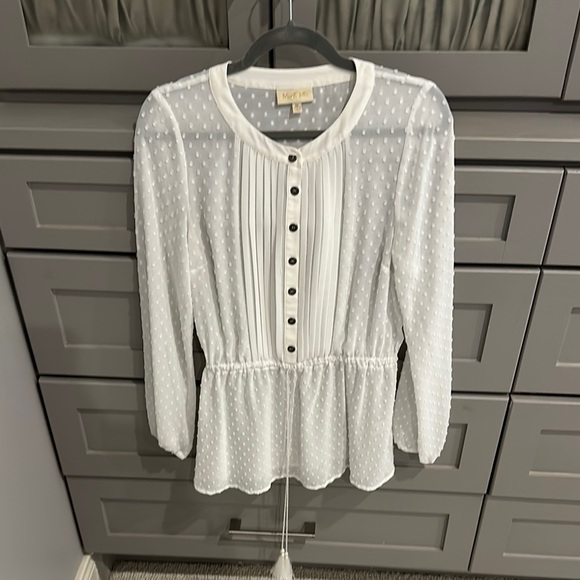 White Polka Dot Blouse by ModCloth - Picture 1 of 1
